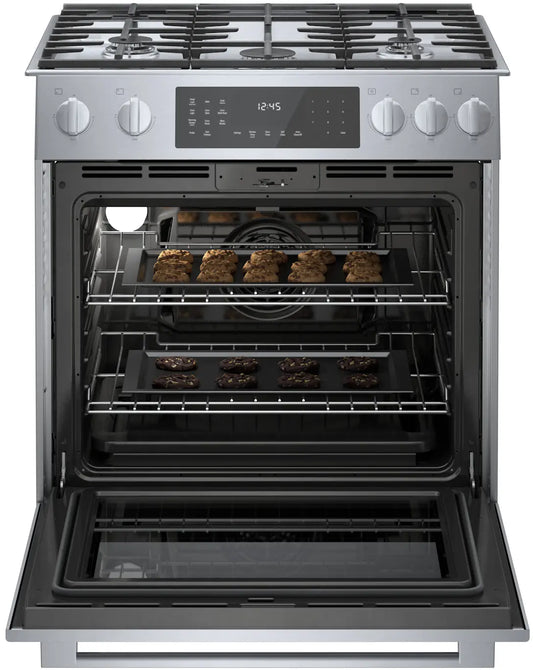 Bosch Benchmark® 30" Dual Fuel Slide-In Range – Stainless Steel – HDIP056U
