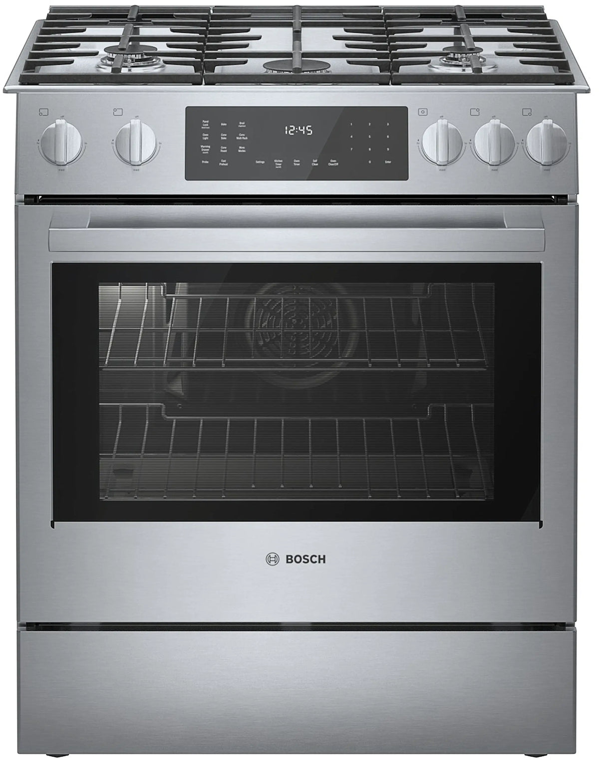 Bosch Benchmark® 30" Dual Fuel Slide-In Range – Stainless Steel – HDIP056U