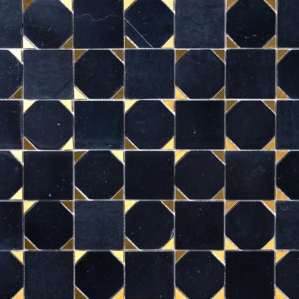 Rock Art Nero Marquina Square 9x9 Mosaic